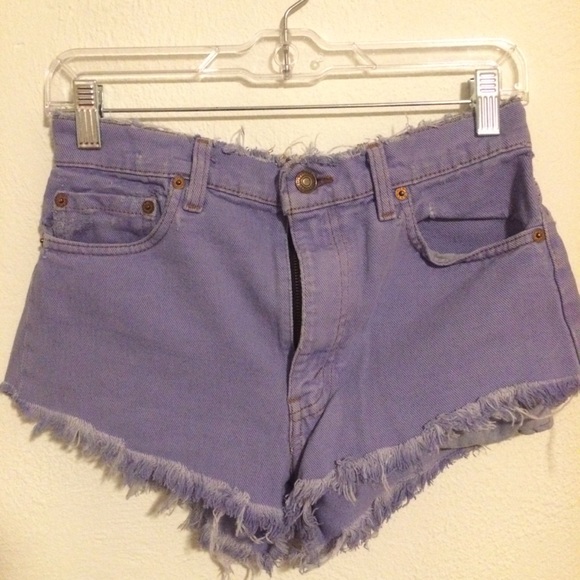 PURPLE LEVI CUTOFFS - Picture 1 of 4